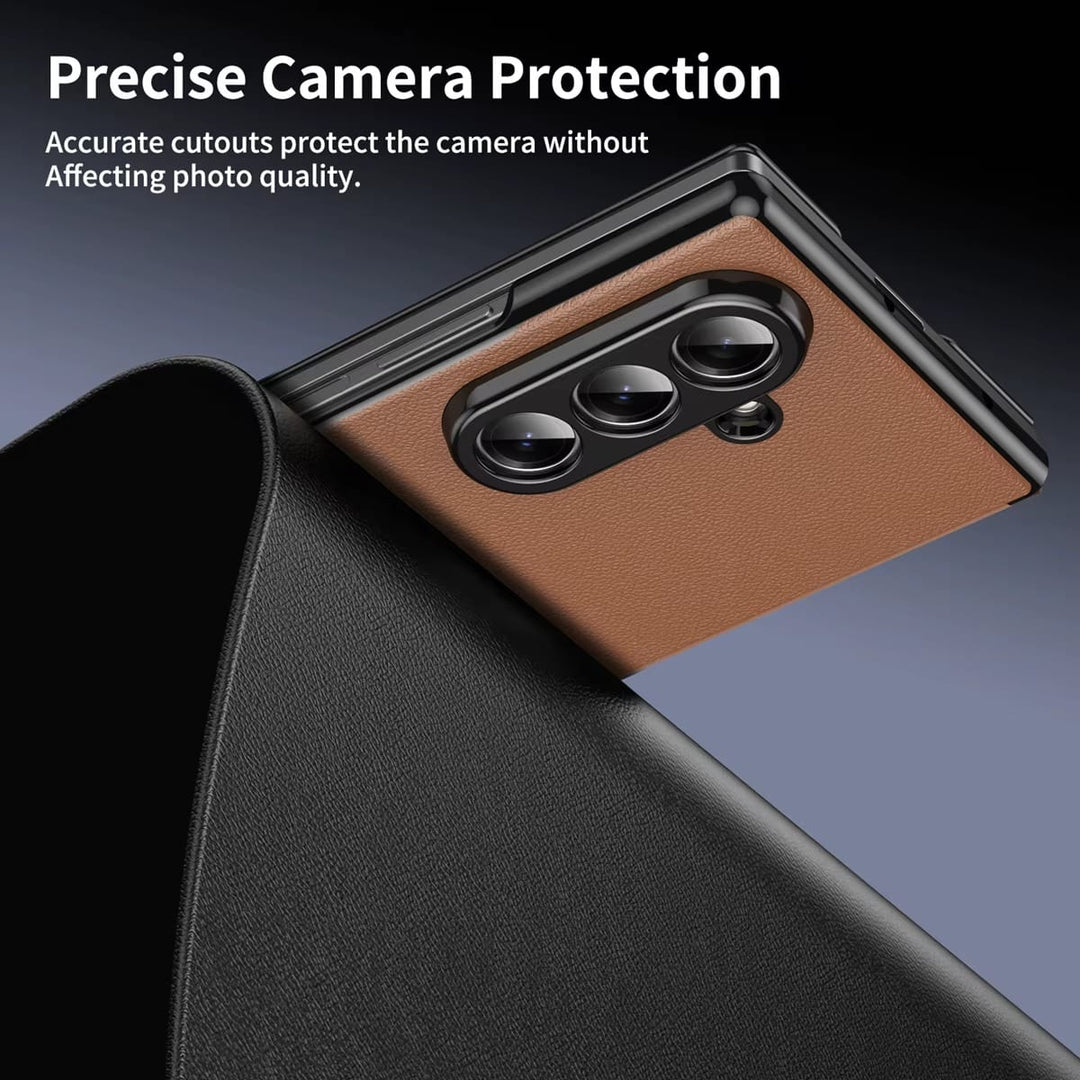 FRATO Z Fold 8 Series Flip Cover with Metal Kickstand for Samsung Galaxy Z Fold 8 Ultra | PU Leather Protective Case