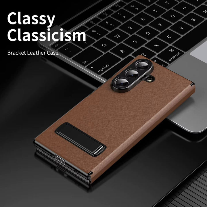 FRATO Z Fold 8 Series Flip Cover with Metal Kickstand for Samsung Galaxy Z Fold 8 Ultra | PU Leather Protective Case