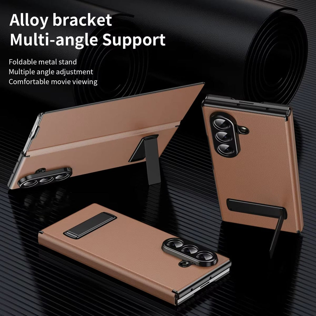 FRATO Z Fold 8 Series Flip Cover with Metal Kickstand for Samsung Galaxy Z Fold 8 Ultra | PU Leather Protective Case