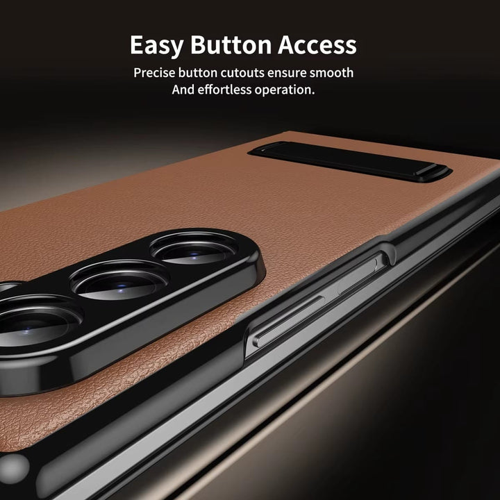 FRATO Z Fold 8 Series Flip Cover with Metal Kickstand for Samsung Galaxy Z Fold 8 Ultra | PU Leather Protective Case