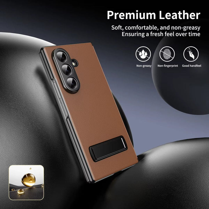 FRATO Z Fold 8 Series Flip Cover with Metal Kickstand for Samsung Galaxy Z Fold 8 Ultra | PU Leather Protective Case