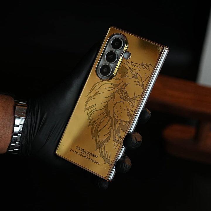 FRATO Z Fold 8 Series Fold 8 Ultra / Design 1 Premium Gold Mirror Case for Galaxy Z Fold Series | Printed Design Cover