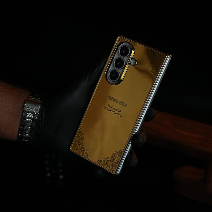 FRATO Z Fold 8 Series Fold 8 Ultra / Design 3 Premium Gold Mirror Case for Galaxy Z Fold Series | Printed Design Cover