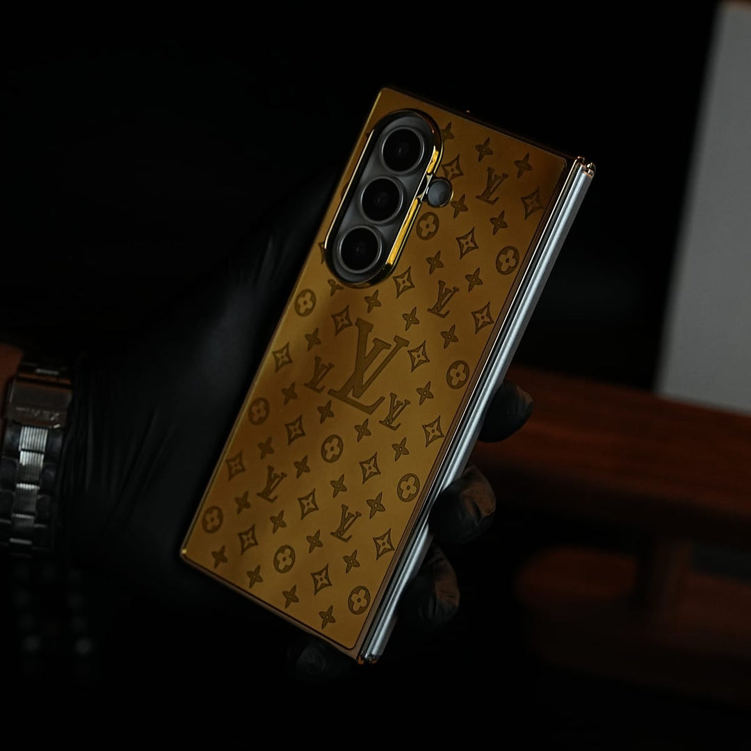 FRATO Z Fold 8 Series Fold 8 Ultra / Design 6 Premium Gold Mirror Case for Galaxy Z Fold Series | Printed Design Cover