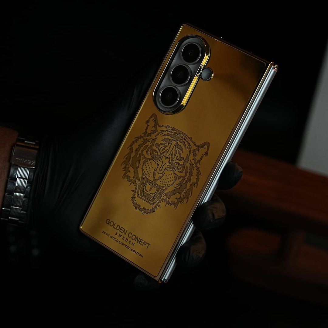 FRATO Z Fold 8 Series Fold 8 Ultra / Design 8 Premium Gold Mirror Case for Galaxy Z Fold Series | Printed Design Cover