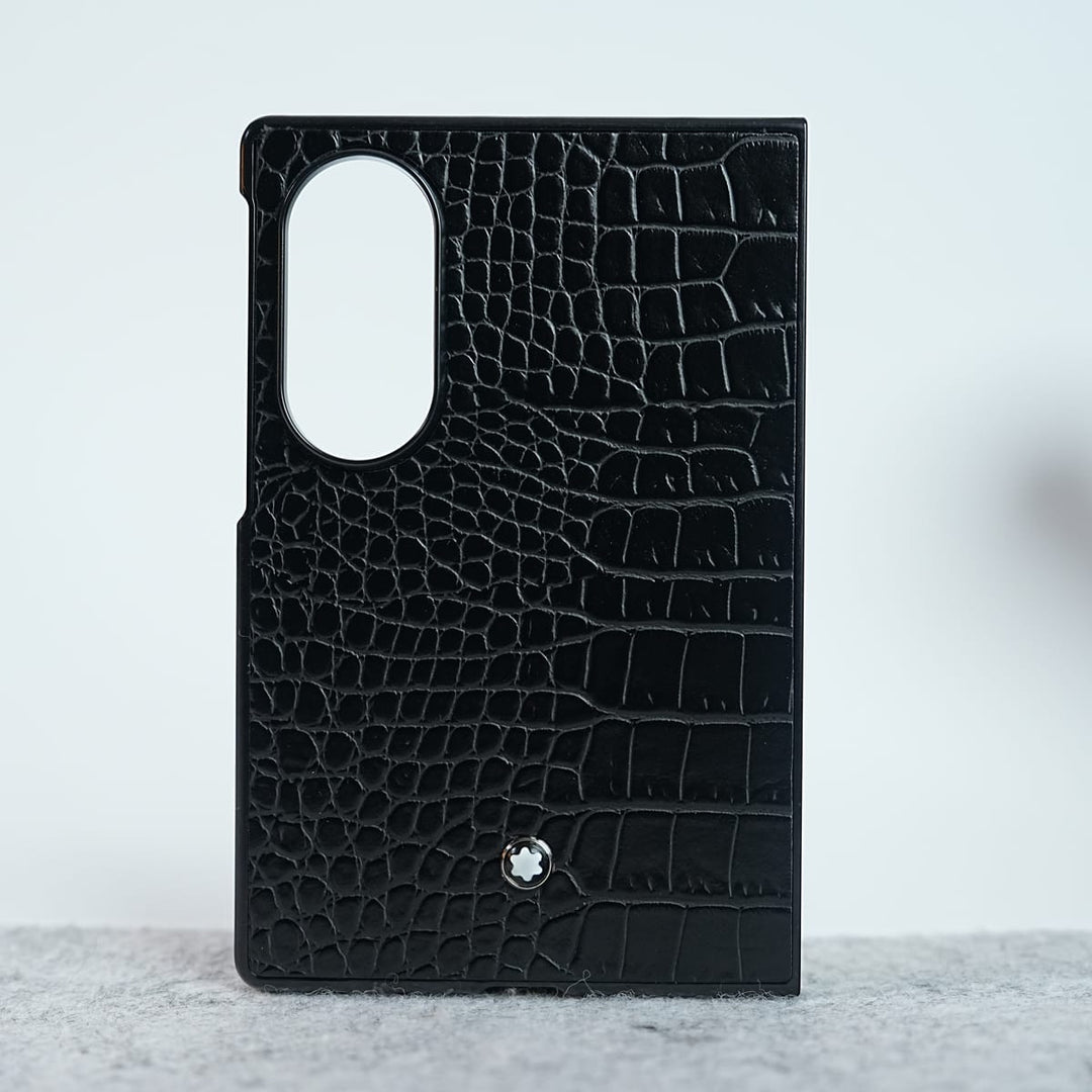 FRATO Z Fold 8 Series Glosy Skin Textured Black Textured MB Case Cover for Samsung Galaxy Z Fold 8