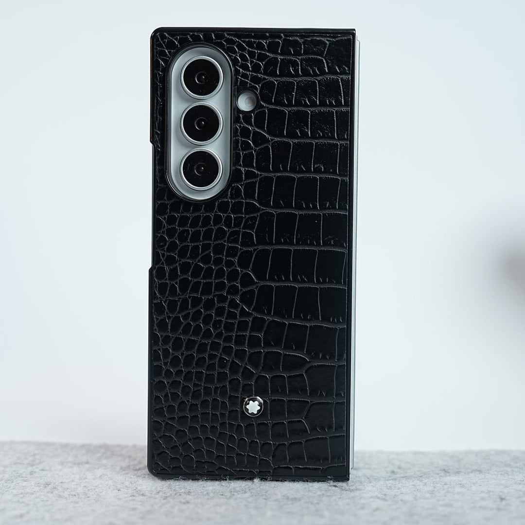 FRATO Z Fold 8 Series Glosy Skin Textured Black Textured MB Case Cover for Samsung Galaxy Z Fold 8 Ultra