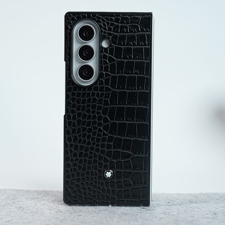 FRATO Z Fold 8 Series Glosy Skin Textured Black Textured MB Case Cover for Samsung Galaxy Z Fold 8 Ultra