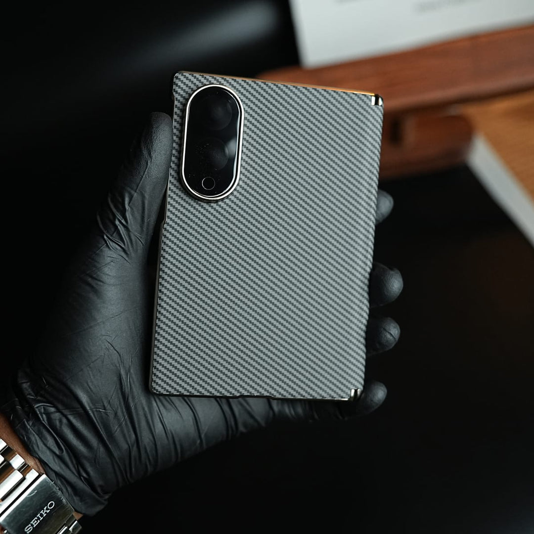 FRATO Z Fold 8 Series Gray Carbon Fiber Texture Slim Case For Samsung Galaxy Z Fold 8 | Hinge Protection
