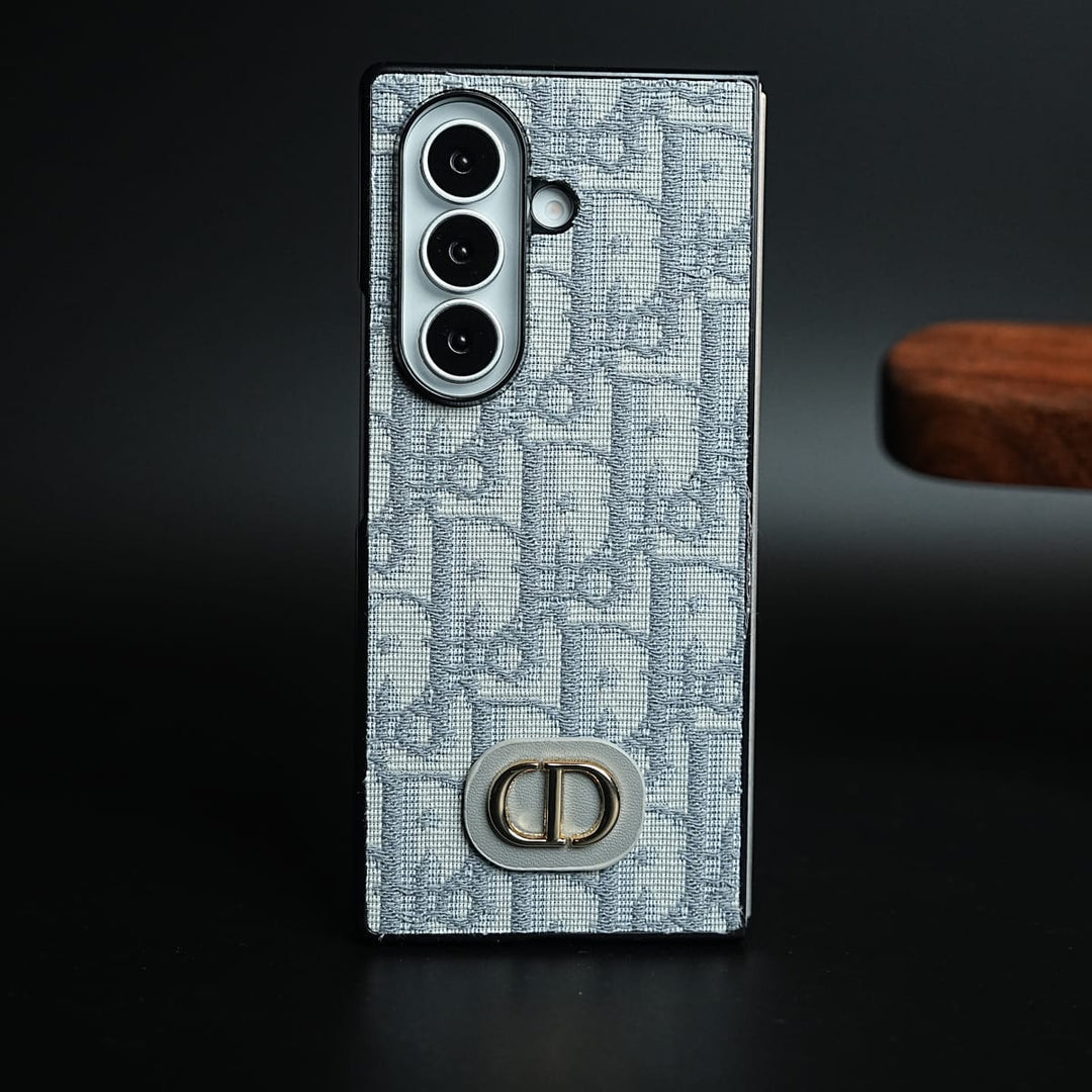 FRATO Z Fold 8 Series Gray Luxury Fashion CD Embroidery Case Cover For Samsung Galaxy Z Fold 8 Ultra