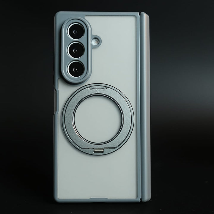 FRATO Z Fold 8 Series Gray Magnetic Frosted Armor Case for Samsung Galaxy Z fold 8 Ultra | Rotating Metal Stand