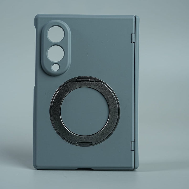 FRATO Z Fold 8 Series Gray Matte Ring Stand Case For Galaxy Z Fold 8 | Built-in Screen Protector &amp; Full Hinge Protection