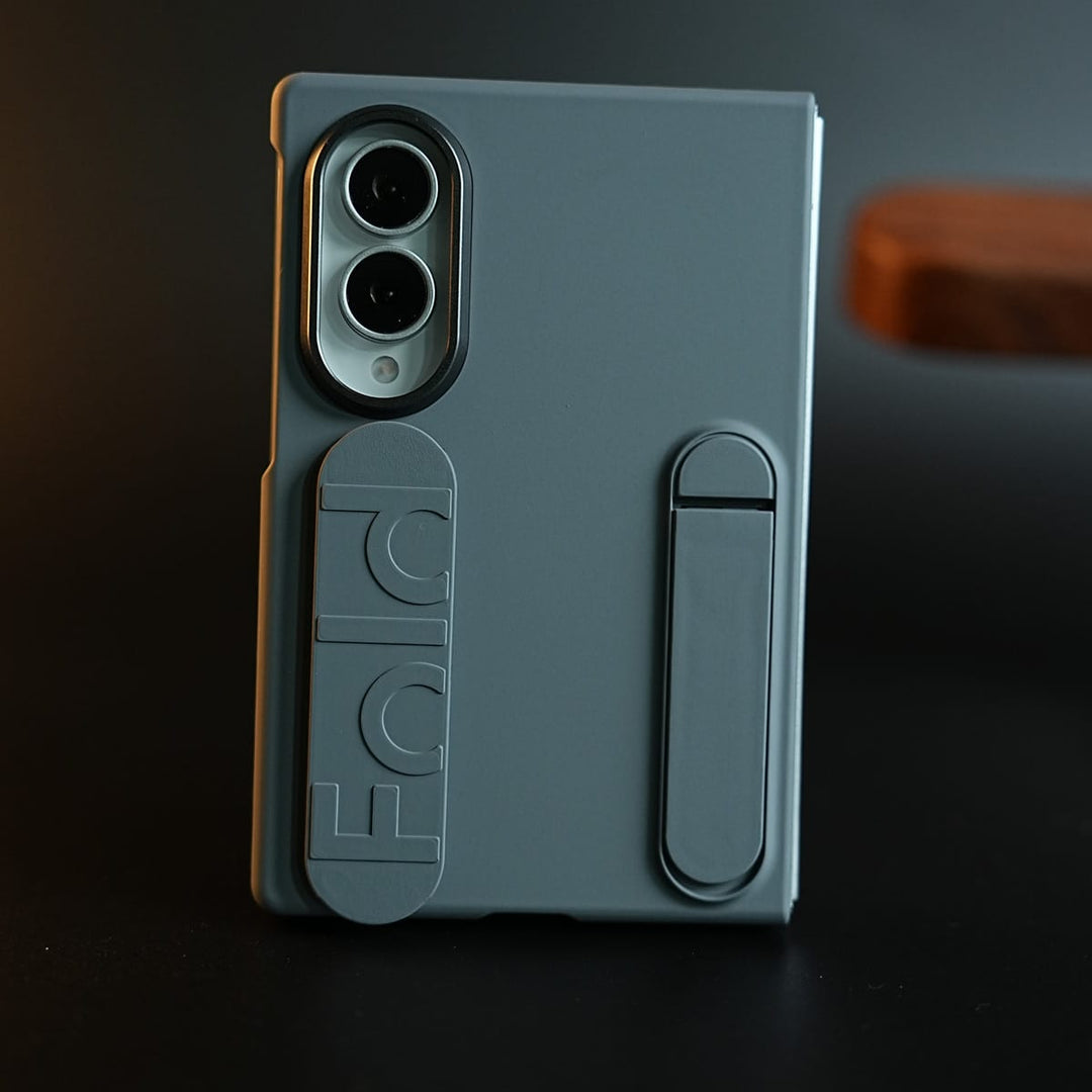 FRATO Z Fold 8 Series Gray Premium Protective Case For Samsung Galaxy Z Fold 8 With Dual Grip Straps &amp; Kickstand
