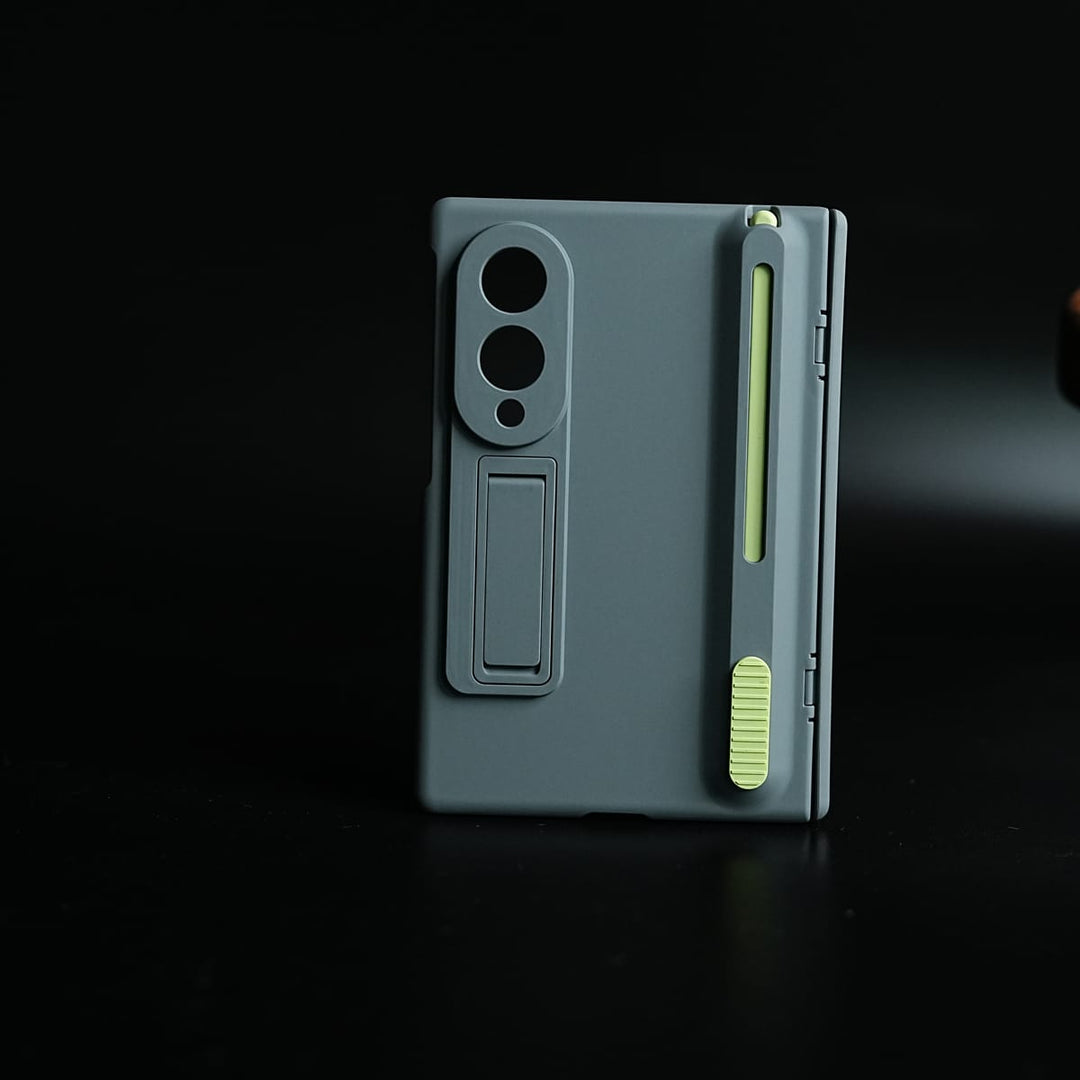 FRATO Z Fold 8 Series Gray PushUP S Pen Holder Case for Galaxy Z Fold 8 with Front Glass Protection