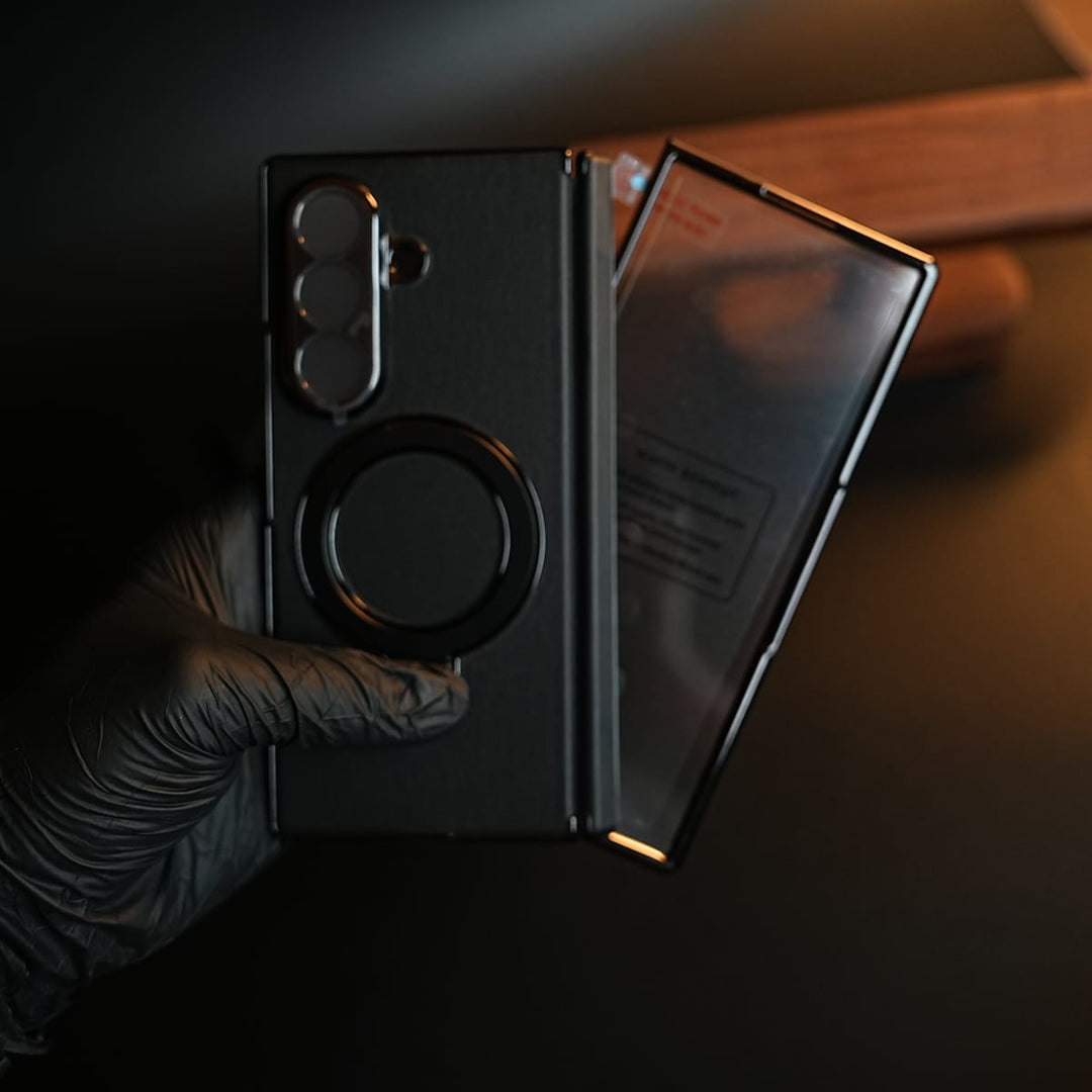 FRATO Z Fold 8 Series Leather Texture Case for Samsung Galaxy Z Fold 8 Ultra | Ring Stand &amp; Screen Protector