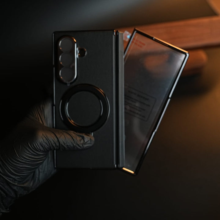 FRATO Z Fold 8 Series Leather Texture Case for Samsung Galaxy Z Fold 8 Ultra | Ring Stand &amp; Screen Protector