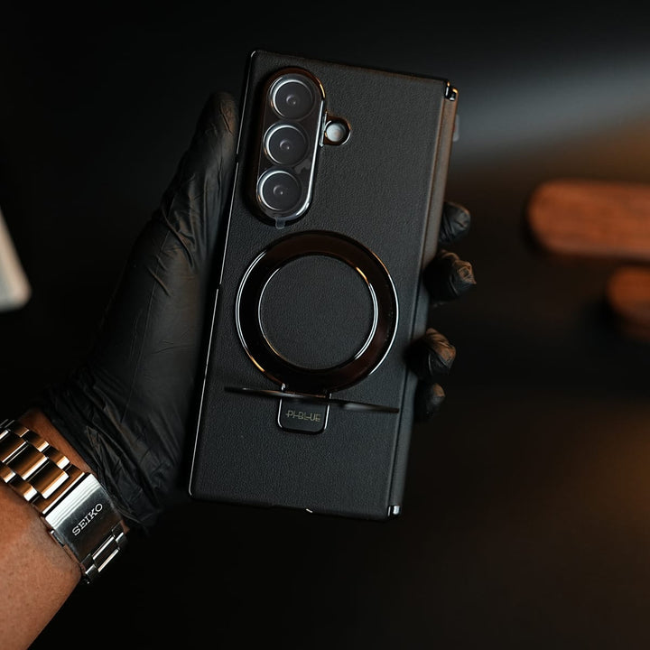 FRATO Z Fold 8 Series Leather Texture Case for Samsung Galaxy Z Fold 8 Ultra | Ring Stand &amp; Screen Protector