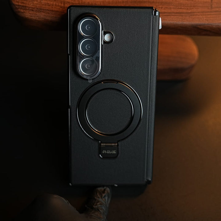 FRATO Z Fold 8 Series Leather Texture Case for Samsung Galaxy Z Fold 8 Ultra | Ring Stand &amp; Screen Protector