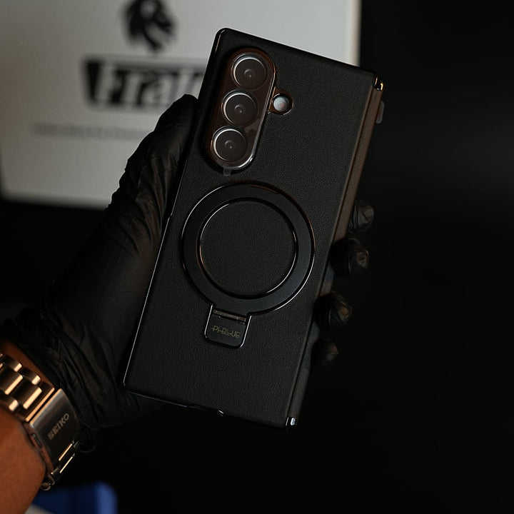 FRATO Z Fold 8 Series Leather Texture Case for Samsung Galaxy Z Fold 8 Ultra | Ring Stand &amp; Screen Protector