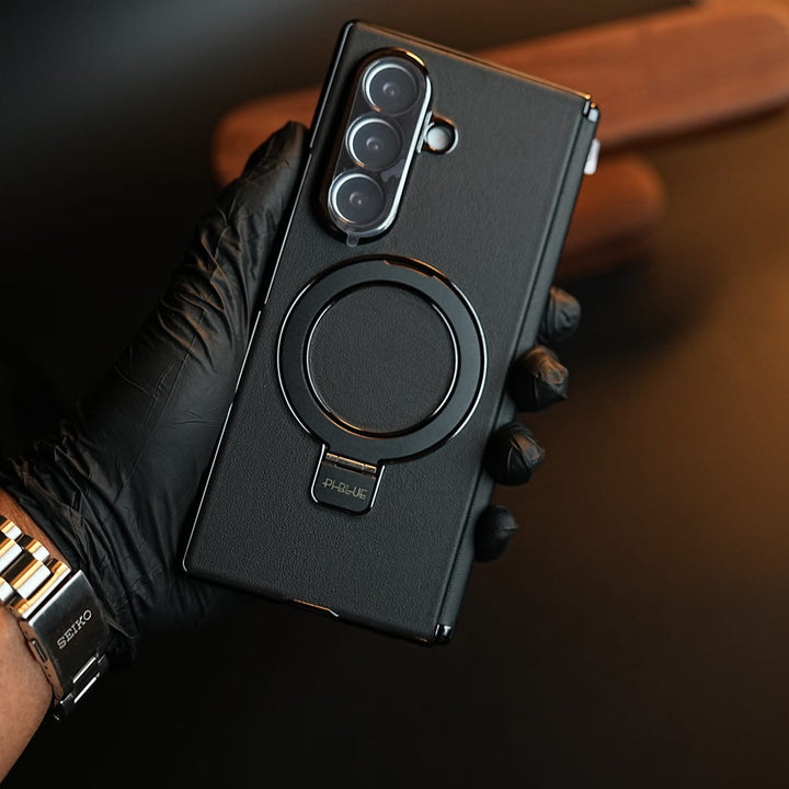 FRATO Z Fold 8 Series Leather Texture Case for Samsung Galaxy Z Fold 8 Ultra | Ring Stand &amp; Screen Protector