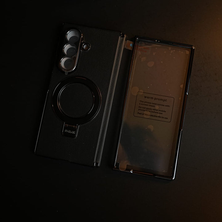FRATO Z Fold 8 Series Leather Texture Case for Samsung Galaxy Z Fold 8 Ultra | Ring Stand &amp; Screen Protector