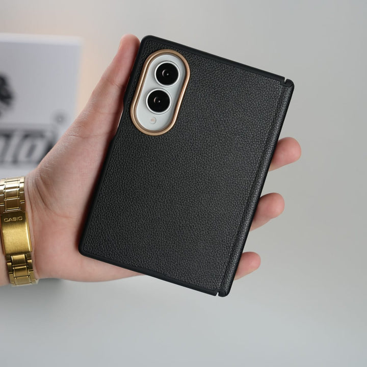 FRATO Z Fold 8 Series Leather Texture Magnetic Case for Galaxy Z Fold 8 | Hinge Protection and Metal Camera Guard