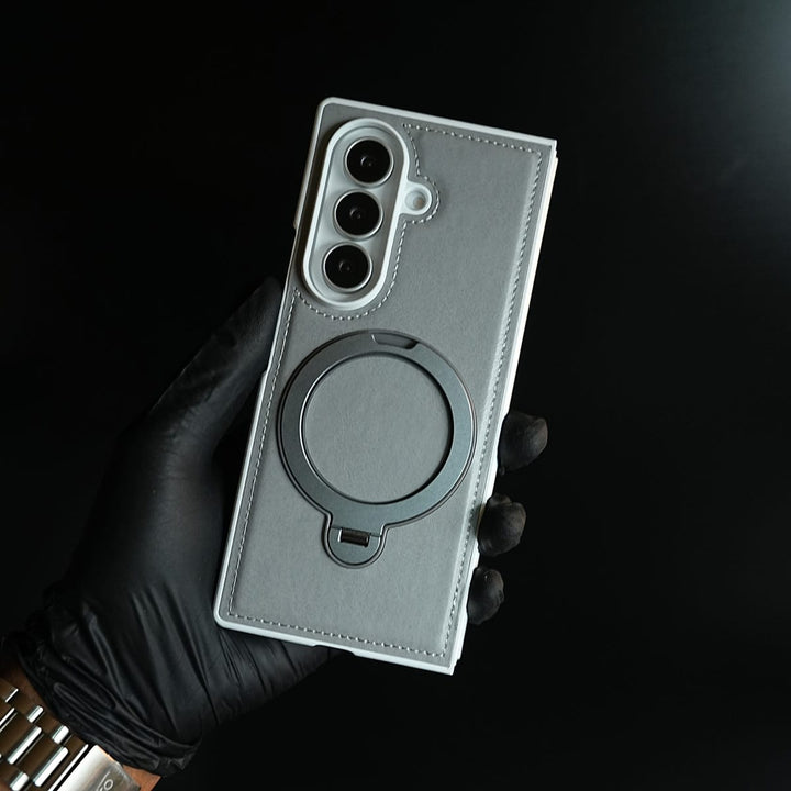 FRATO Z Fold 8 Series Leather Texture Stitched Case for Galaxy Z Fold 8 Ultra | Foldable Ring Stand