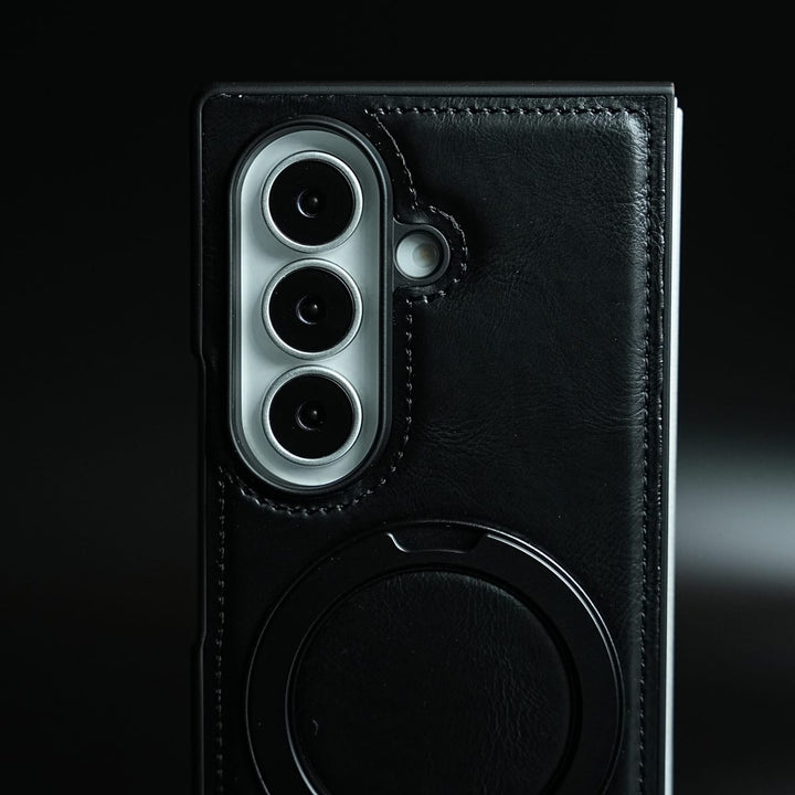 FRATO Z Fold 8 Series Leather Texture Stitched Case for Galaxy Z Fold 8 Ultra | Foldable Ring Stand