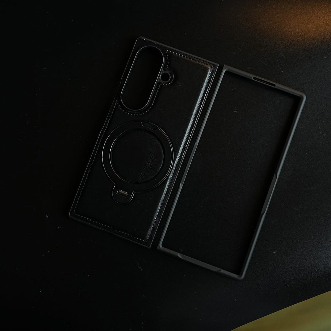 FRATO Z Fold 8 Series Leather Texture Stitched Case for Galaxy Z Fold 8 Ultra | Foldable Ring Stand