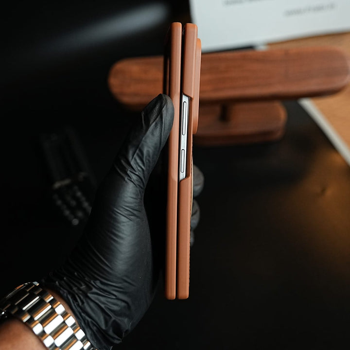 FRATO Z Fold 8 Series Leather Texture Stitched Case for Galaxy Z Fold 8 Ultra | Foldable Ring Stand