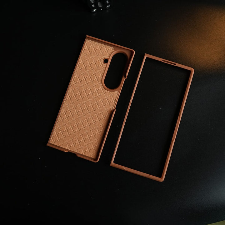 FRATO Z Fold 8 Series Leather Texture Stitched Case for Galaxy Z Fold 8 Ultra | Foldable Ring Stand