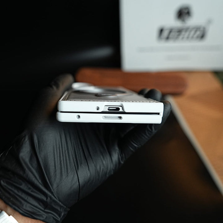 FRATO Z Fold 8 Series Leather Texture Stitched Case for Galaxy Z Fold 8 Ultra | Foldable Ring Stand
