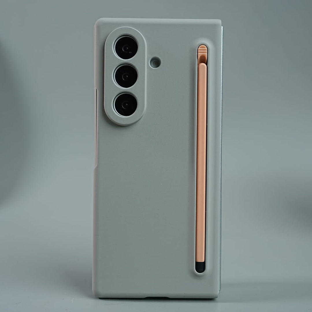 FRATO Z Fold 8 Series Light Gray Matte Finish with Full Hinge Protection For Galaxy Z Fold 8 Ultra | S Pen Holder Protective Case