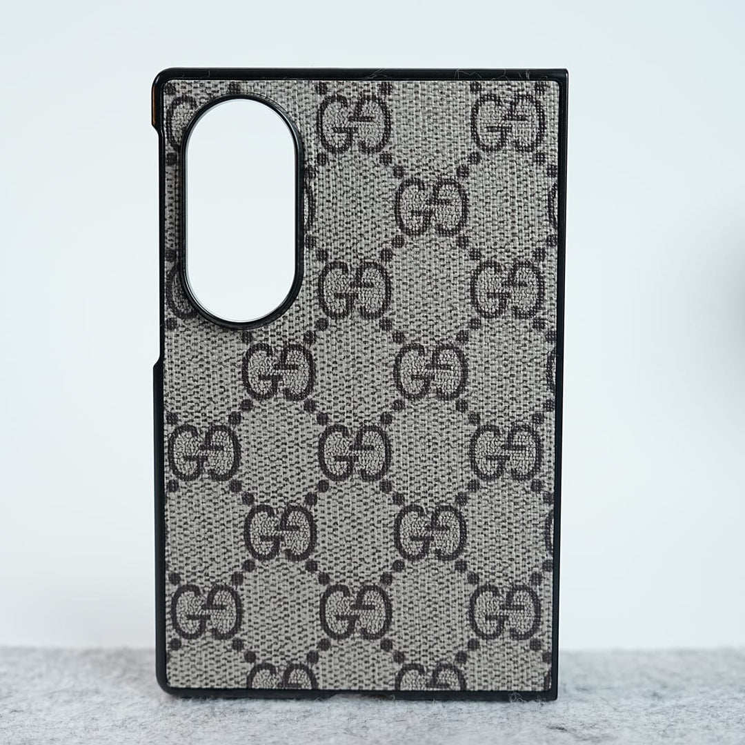 FRATO Z Fold 8 Series Luxury GG Pattern PU Leather Case Cover For Samsung Galaxy Z Fold 8 (Beige)