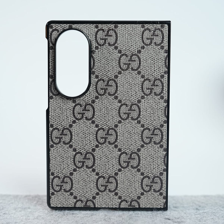 FRATO Z Fold 8 Series Luxury GG Pattern PU Leather Case Cover For Samsung Galaxy Z Fold 8 (Beige)