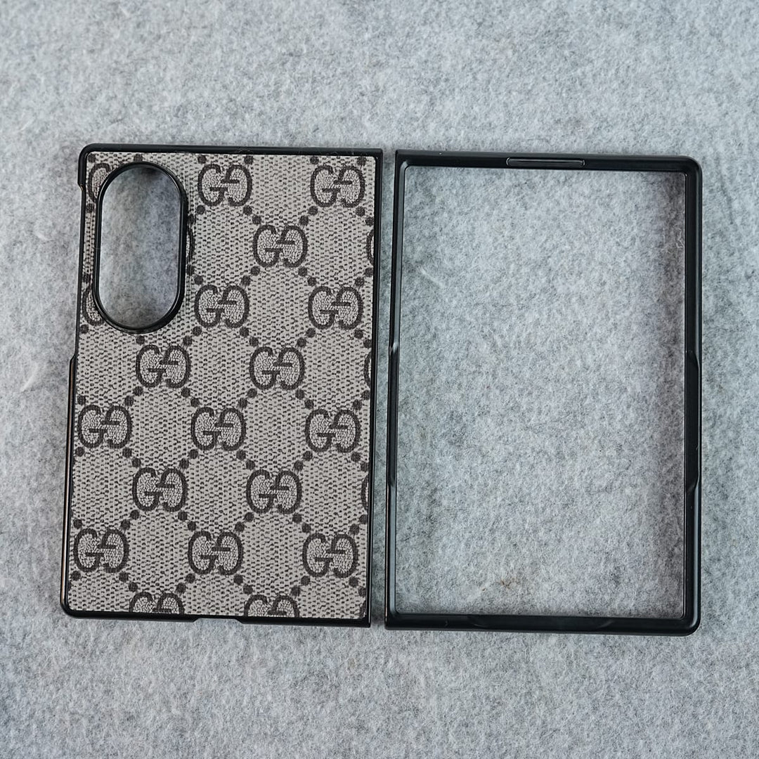 FRATO Z Fold 8 Series Luxury GG Pattern PU Leather Case Cover For Samsung Galaxy Z Fold 8 (Beige)
