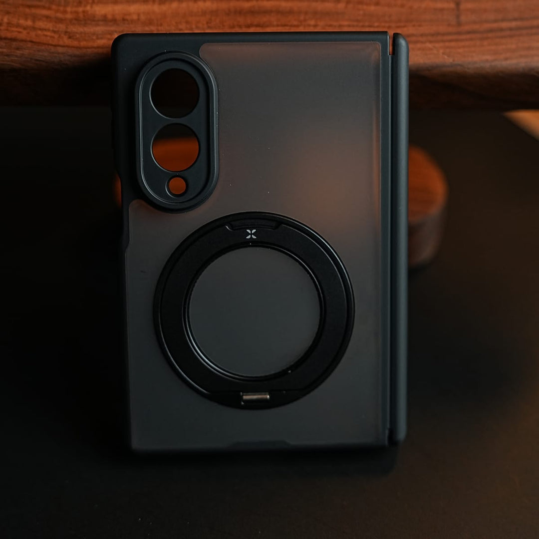 FRATO Z Fold 8 Series Magnetic Frosted Armor Case for Samsung Galaxy Z fold 8 | Rotating Metal Stand