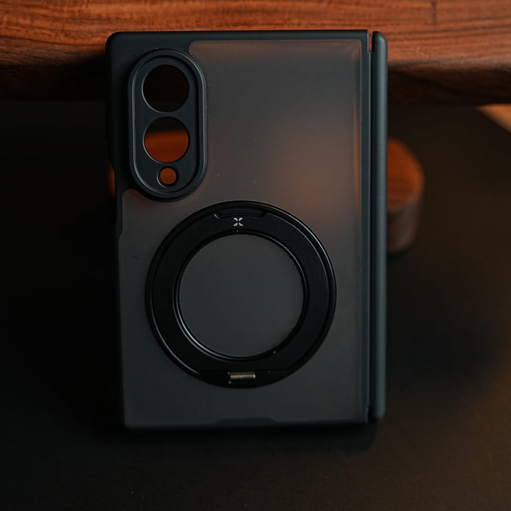 FRATO Z Fold 8 Series Magnetic Frosted Armor Case for Samsung Galaxy Z fold 8 | Rotating Metal Stand