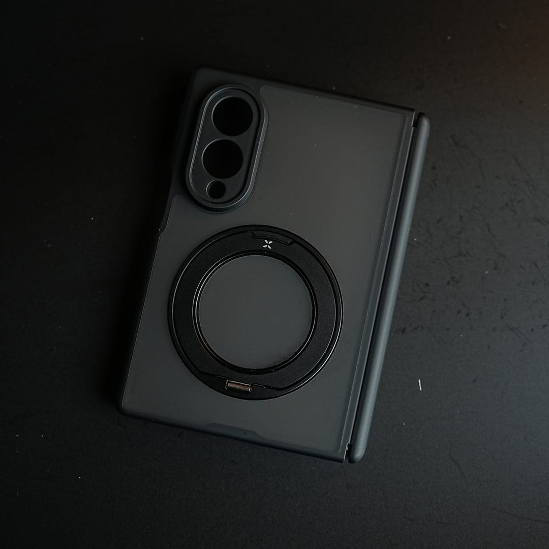 FRATO Z Fold 8 Series Magnetic Frosted Armor Case for Samsung Galaxy Z fold 8 | Rotating Metal Stand
