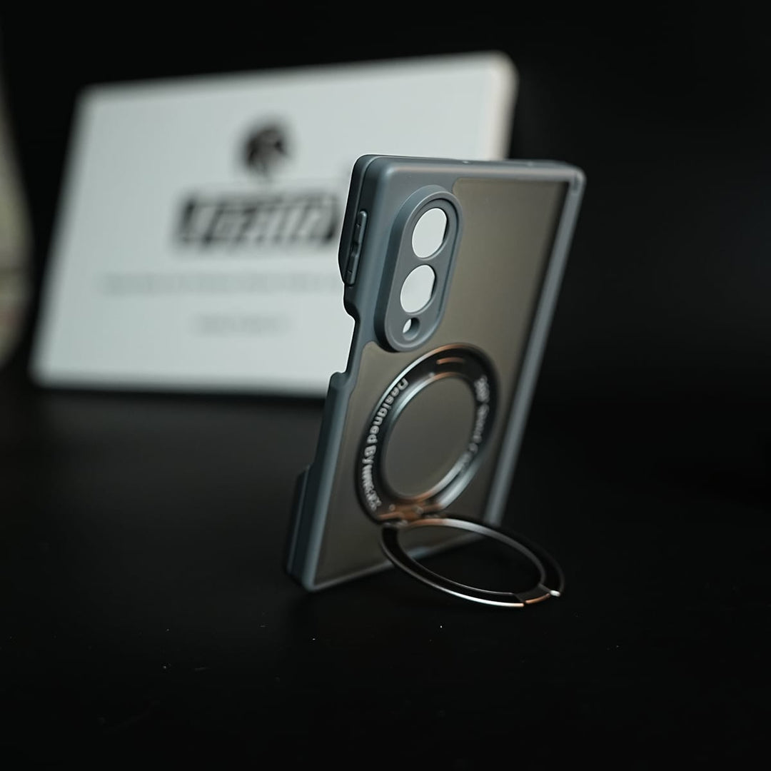 FRATO Z Fold 8 Series Magnetic Frosted Armor Case for Samsung Galaxy Z fold 8 | Rotating Metal Stand
