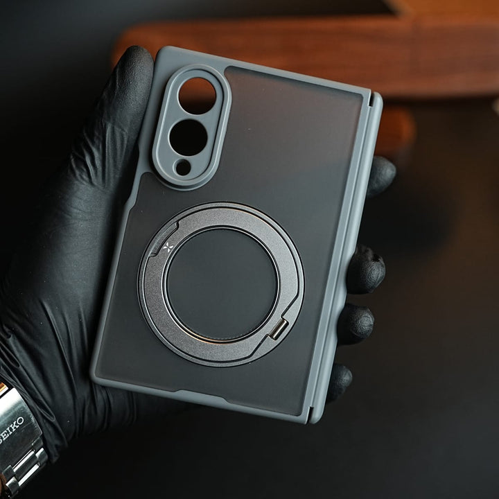 FRATO Z Fold 8 Series Magnetic Frosted Armor Case for Samsung Galaxy Z fold 8 | Rotating Metal Stand