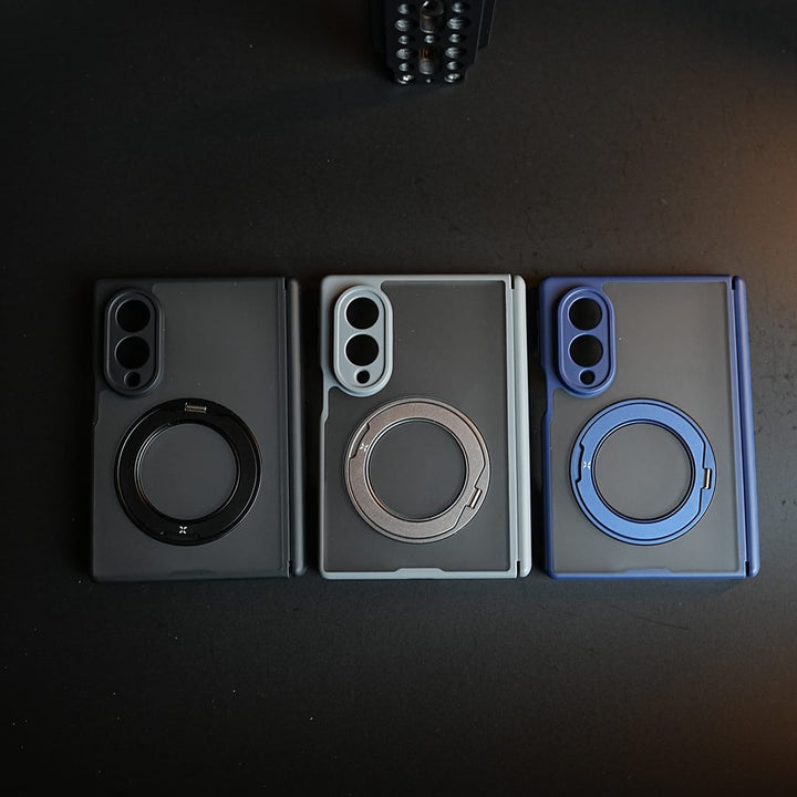 FRATO Z Fold 8 Series Magnetic Frosted Armor Case for Samsung Galaxy Z fold 8 | Rotating Metal Stand