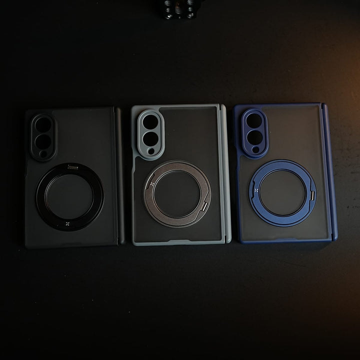 FRATO Z Fold 8 Series Magnetic Frosted Armor Case for Samsung Galaxy Z fold 8 | Rotating Metal Stand