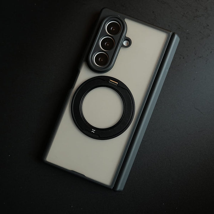FRATO Z Fold 8 Series Magnetic Frosted Armor Case for Samsung Galaxy Z fold 8 Ultra | Rotating Metal Stand