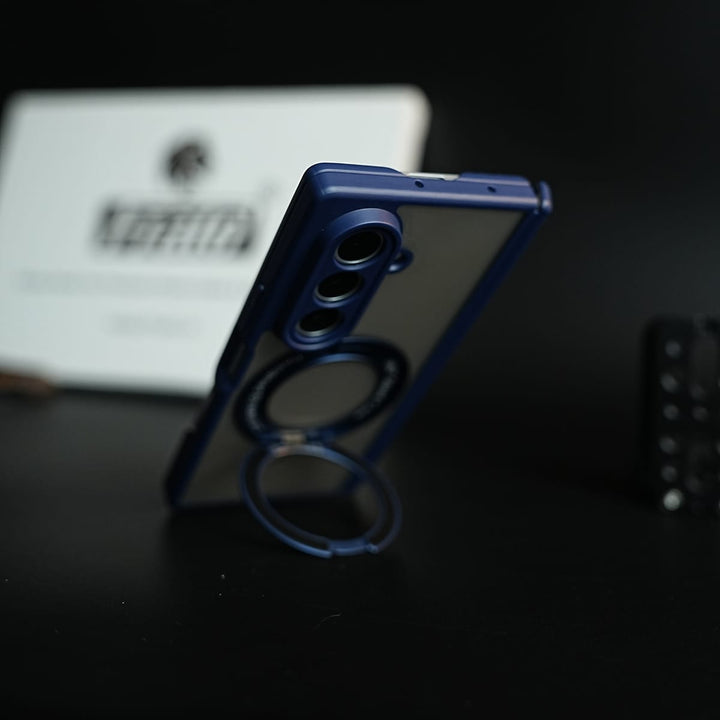 FRATO Z Fold 8 Series Magnetic Frosted Armor Case for Samsung Galaxy Z fold 8 Ultra | Rotating Metal Stand