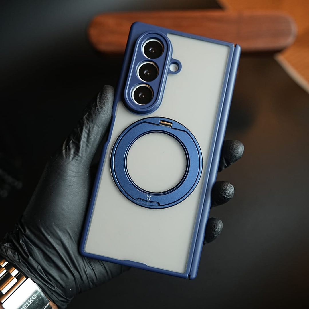 FRATO Z Fold 8 Series Magnetic Frosted Armor Case for Samsung Galaxy Z fold 8 Ultra | Rotating Metal Stand