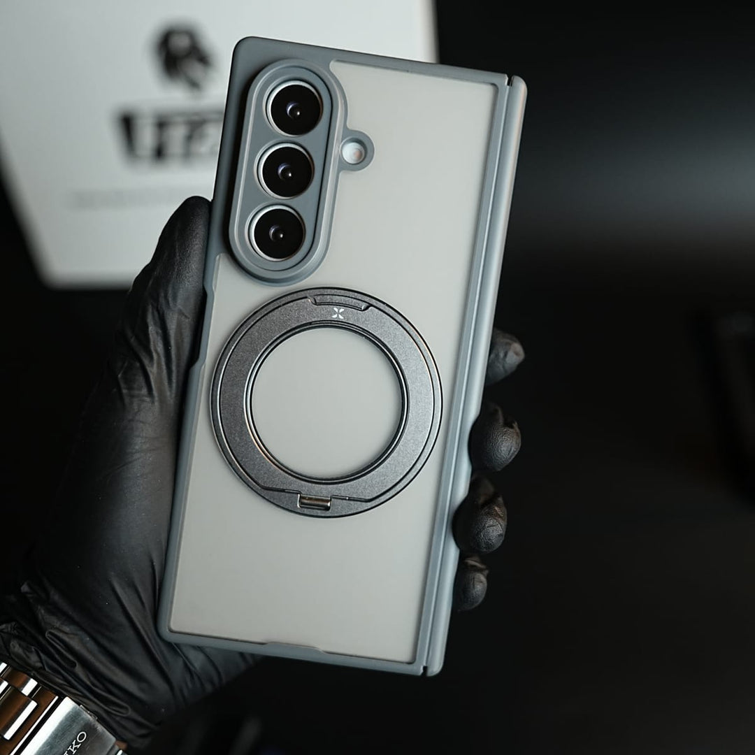 FRATO Z Fold 8 Series Magnetic Frosted Armor Case for Samsung Galaxy Z fold 8 Ultra | Rotating Metal Stand