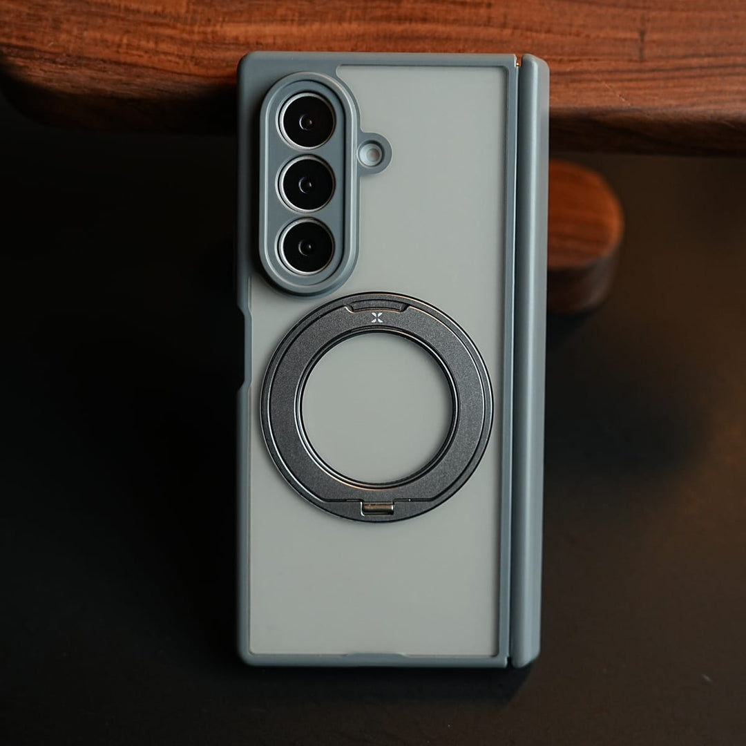 FRATO Z Fold 8 Series Magnetic Frosted Armor Case for Samsung Galaxy Z fold 8 Ultra | Rotating Metal Stand