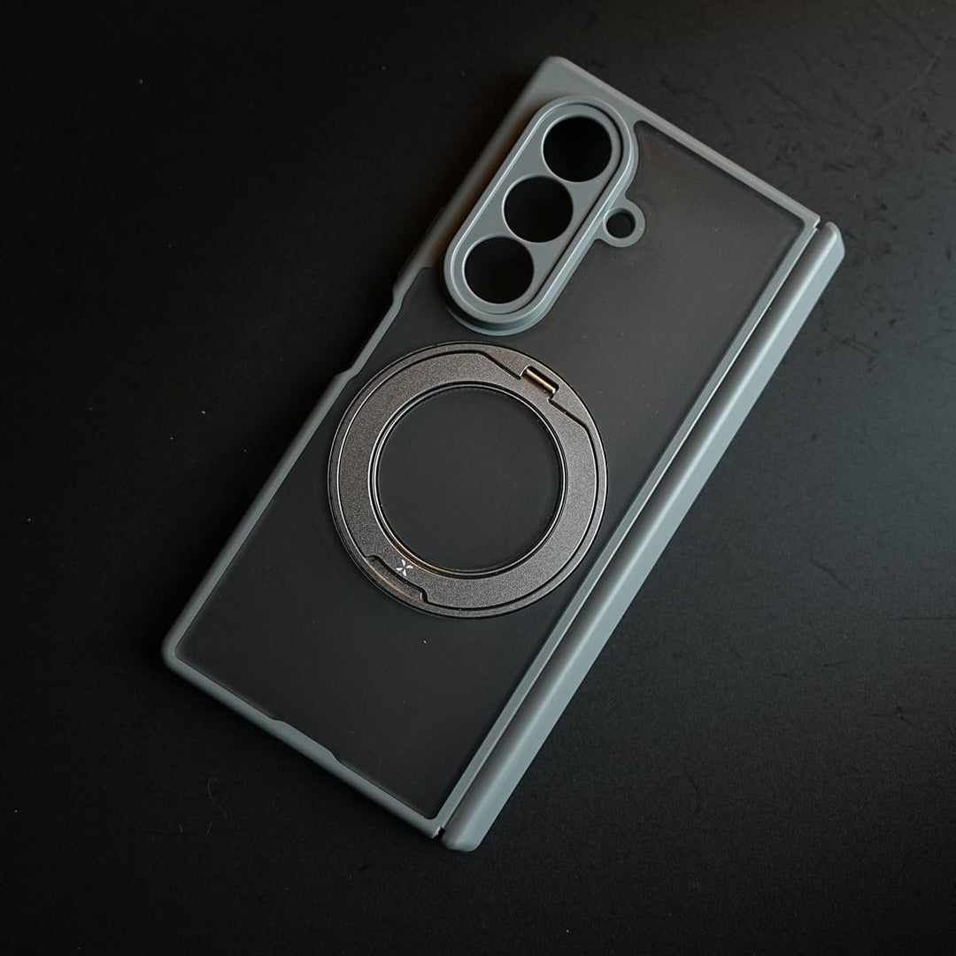 FRATO Z Fold 8 Series Magnetic Frosted Armor Case for Samsung Galaxy Z fold 8 Ultra | Rotating Metal Stand