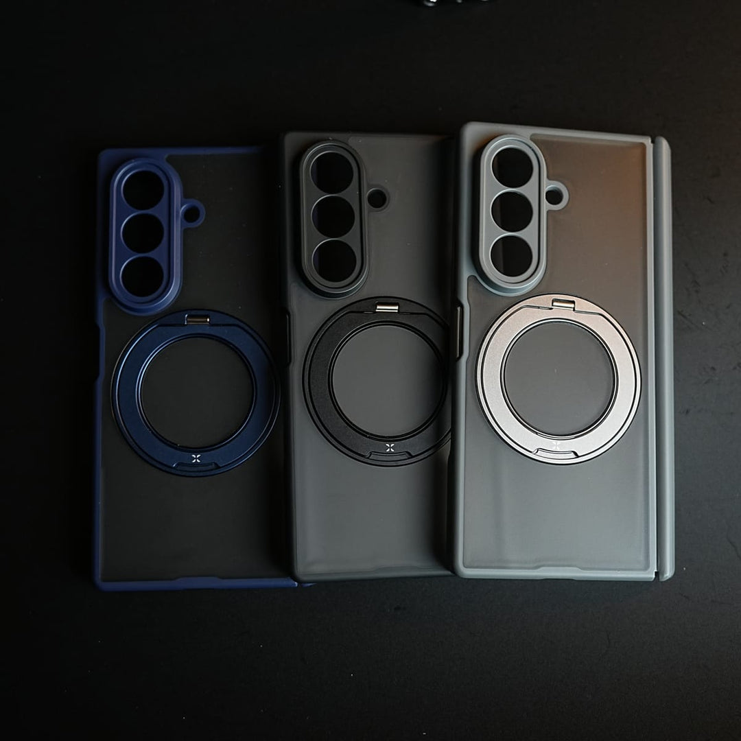 FRATO Z Fold 8 Series Magnetic Frosted Armor Case for Samsung Galaxy Z fold 8 Ultra | Rotating Metal Stand